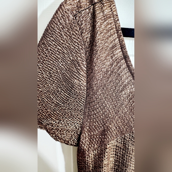 FREE PEOPLE BODYCON BROWN BRONZE SHIMMER METALLIC COCKTAIL MINI DRESS SIZE L - Picture 11 of 11